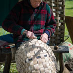 Owen Jones making an oak swill at Hatfield Living Crafts fair 2017